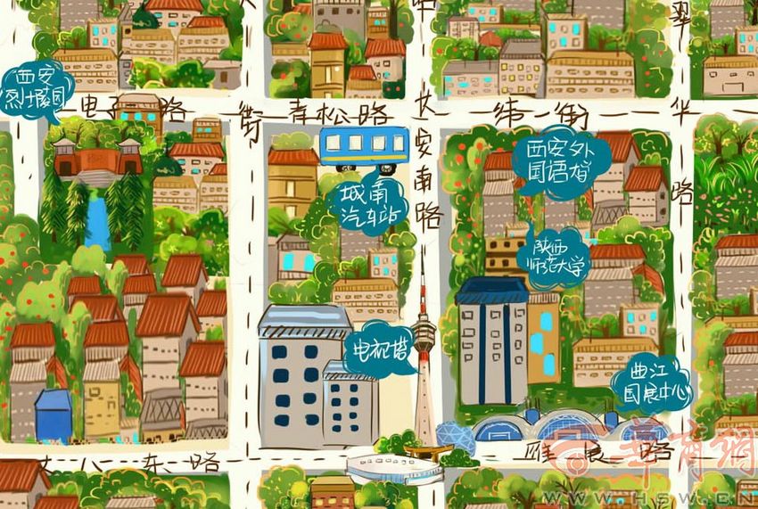 西安街景地图图片