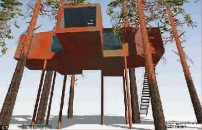 瑞典酒店建世界最大树屋 3间卧室可住6人(图)