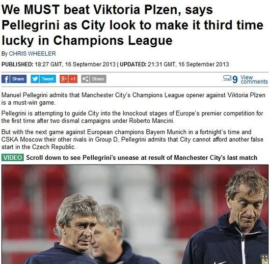 每日邮报:佩帅下令必杀比尔森胜利+小组必须出线 每日邮报:佩帅下令必杀比尔森胜利+小组必须出线