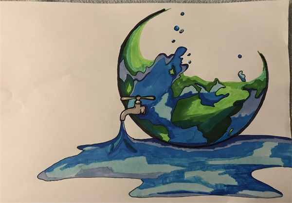 世界水日绘画 第一名图片